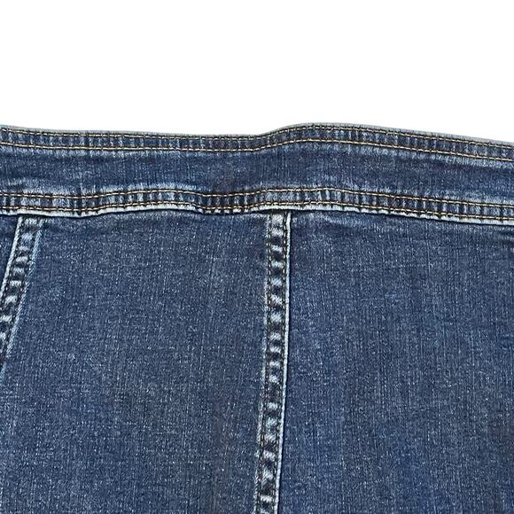 Madewell Size 8 A-line Stretch Denim Miniskirt Button Front Patch Pockets Boho - Picture 6 of 10